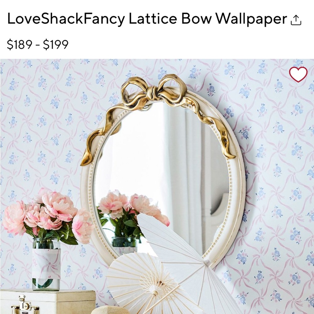 Pottery Barn x LoveShackFancy Bow Wallpaper 1 Panel